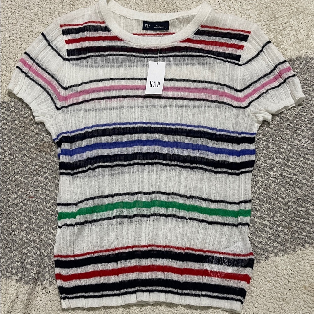 NWT- GAP- XS. Sheer Ribbed Top - Picture 5 of 9